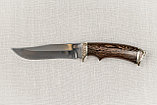 Охотничий нож «Егерь» из кованой стали Х12МФ , рукоять литье мельхиор, венге. Подарок мужчине., фото 4