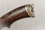 Охотничий нож «Егерь» из кованой стали Х12МФ , рукоять литье мельхиор, венге. Подарок мужчине., фото 7