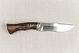 Охотничий нож "Беркут" из нержавеющей стали 95х18, рукоять литье мельхиор, венге, фото 4