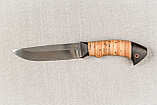Охотничий нож «Ястреб» из сталь Х12М , рукоять береста, черный граб. Подарок настоящему мужчине., фото 2