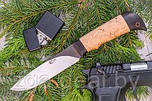 Охотничий нож «Мурена»из кованой стали Х12МФ , рукоять карельская береза, черный граб. Лучший подарок мужчине.