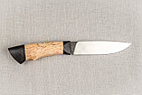 Охотничий нож «Кулик» из кованой стали Х12МФ, рукоять карельская береза, черный граб. Подарок мужчине., фото 4