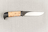 Охотничий нож «Куница» из кованой стали Х12МФ, рукоять карельская береза, черный граб. Подарок мужчине., фото 3