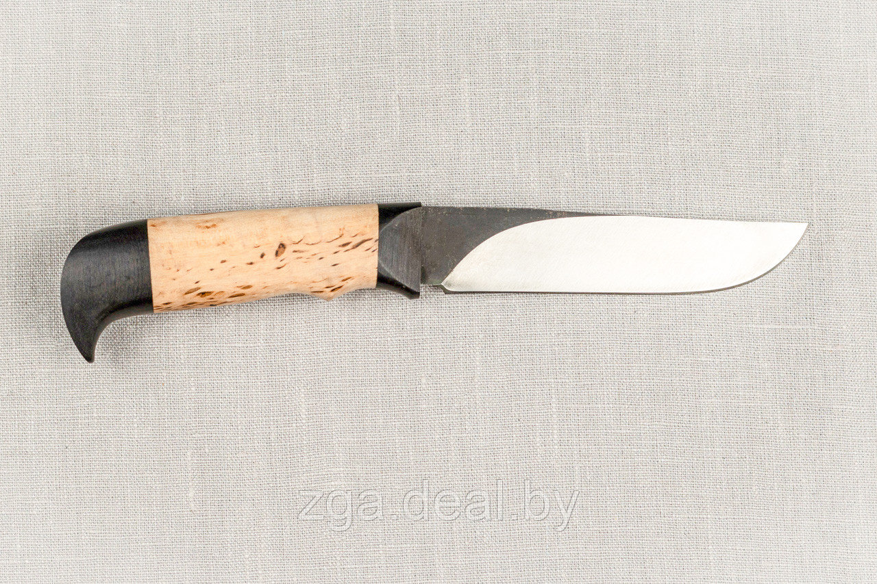 Охотничий нож «Куница» из кованой стали Х12МФ, рукоять карельская береза, черный граб. Подарок мужчине. - фото 3 - id-p199462604