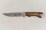 Охотничий нож «Мангуст» из нержавеющей стали 95х18, рукоять литье мельхиор, венге, фото 4