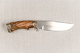 Охотничий нож «Лорд» из стали D2 , рукоять литье мельхиор, ореховый кап. Подарок для мужчины., фото 3