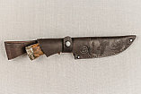 Охотничий нож «Лорд» из стали D2 , рукоять литье мельхиор, ореховый кап. Подарок для мужчины., фото 7