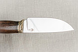 Охотничий нож «Сокол» из нержавеющей стали 95х18, рукоять литье мельхиор, венге (шкуросъём, разделочный), фото 6
