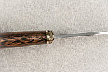 Охотничий нож «Сокол» из нержавеющей стали 95х18, рукоять литье мельхиор, венге (шкуросъём, разделочный), фото 5