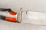 Охотничий нож из дамасской стали «Близнец», рукоять литье мельхиор, черный граб, карельская берёза., фото 5