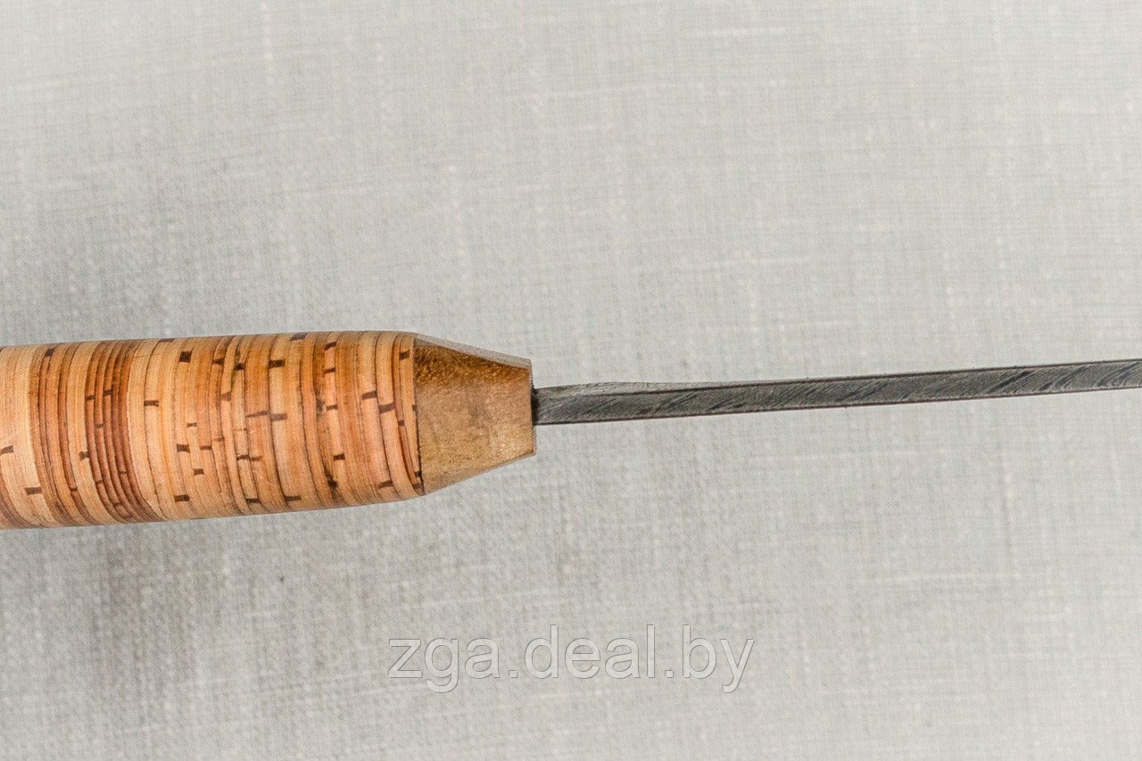 Охотничий нож из дамасской стали «Мурена», рукоять береста, карельская берёза.Подарок мужчине. - фото 5 - id-p199332742
