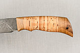Охотничий нож из дамасской стали «Мурена», рукоять береста, карельская берёза.Подарок мужчине., фото 7