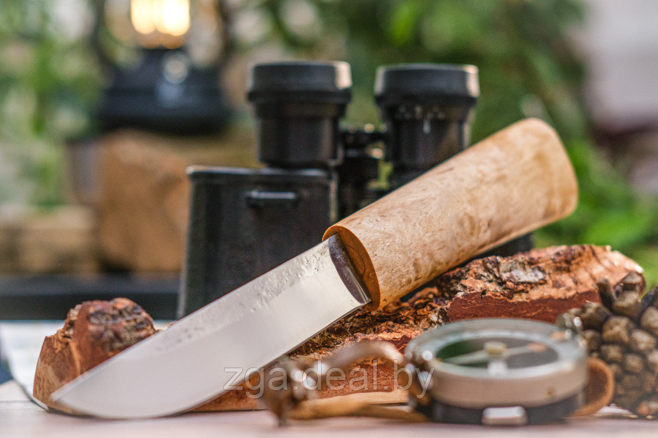 Охотничий нож Якут, материал клинка кованая сталь Х12МФ, рукоять карельская берёза. Для настоящих мужчин.