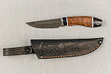 Охотничий нож Лань, сталь клинка Х12МФ,рукоять черный граб стабилизированная карельская береза., фото 3