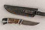 Охотничий нож Ежик ,сталь Х12МФ, рукоять черный граб стабилизированная карельская береза (коричневая), фото 4