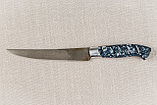 Разделочный нож "Филейка", цельнометаллический, сталь Х12МФ, рукоять акрил синий с дюраль., фото 4