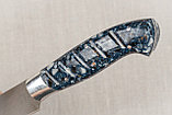 Разделочный нож "Филейка", цельнометаллический, сталь Х12МФ, рукоять акрил синий с дюраль., фото 7