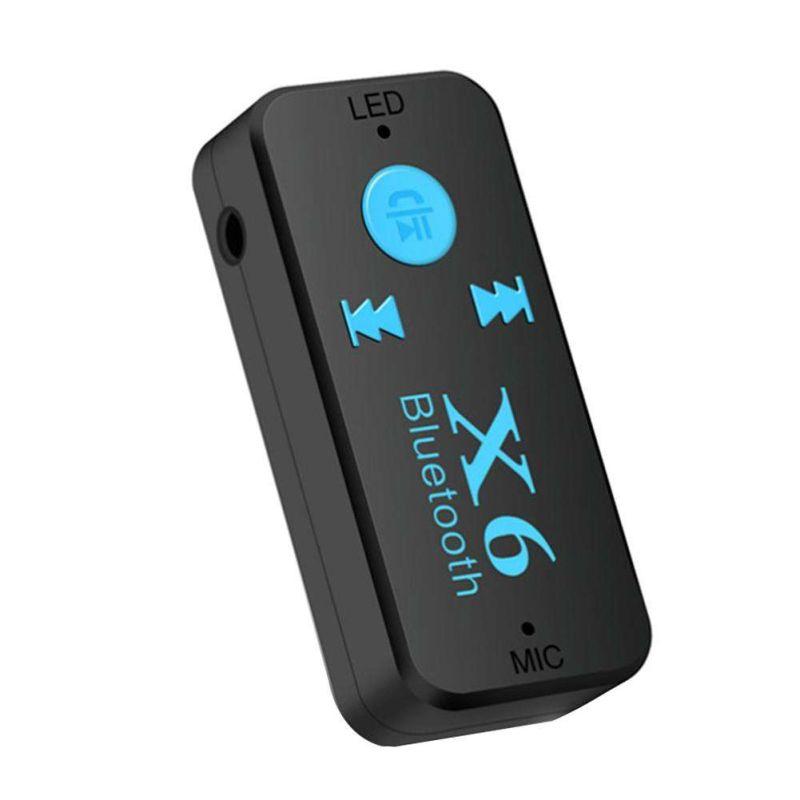 Аудио приемник с микрофоном для дома или автомобиля Bluetooth v4.2 Handsfree X6, картридер TF, черный