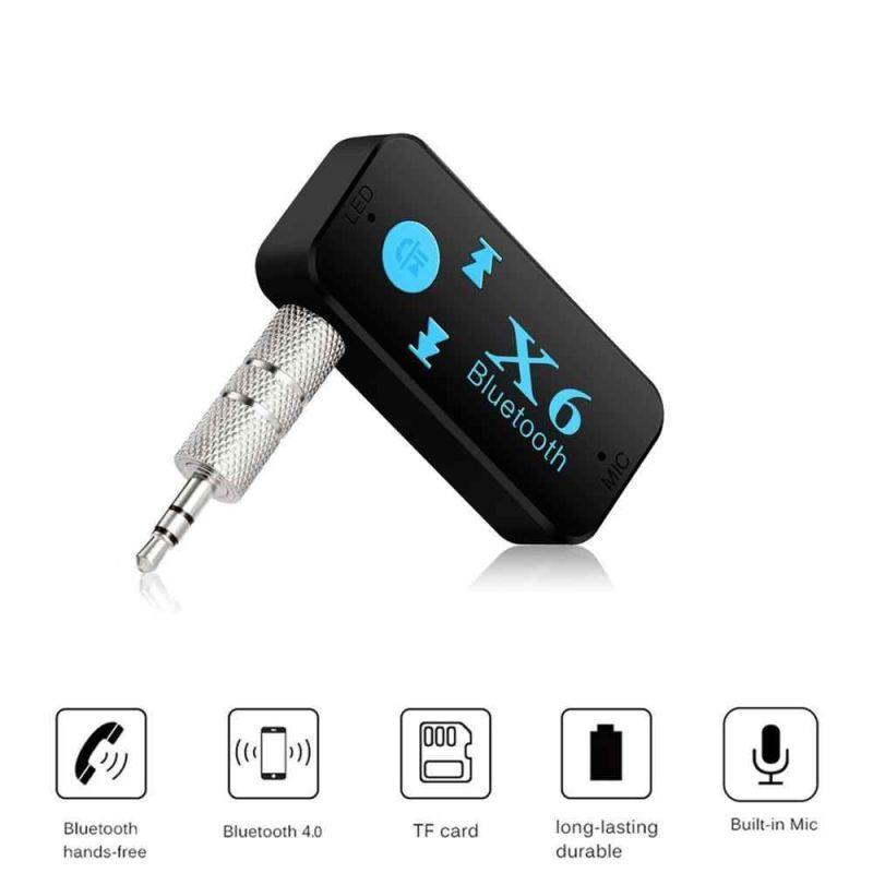 Аудио приемник с микрофоном для дома или автомобиля Bluetooth v4.2 Handsfree X6, картридер TF, черный - фото 3 - id-p209503213