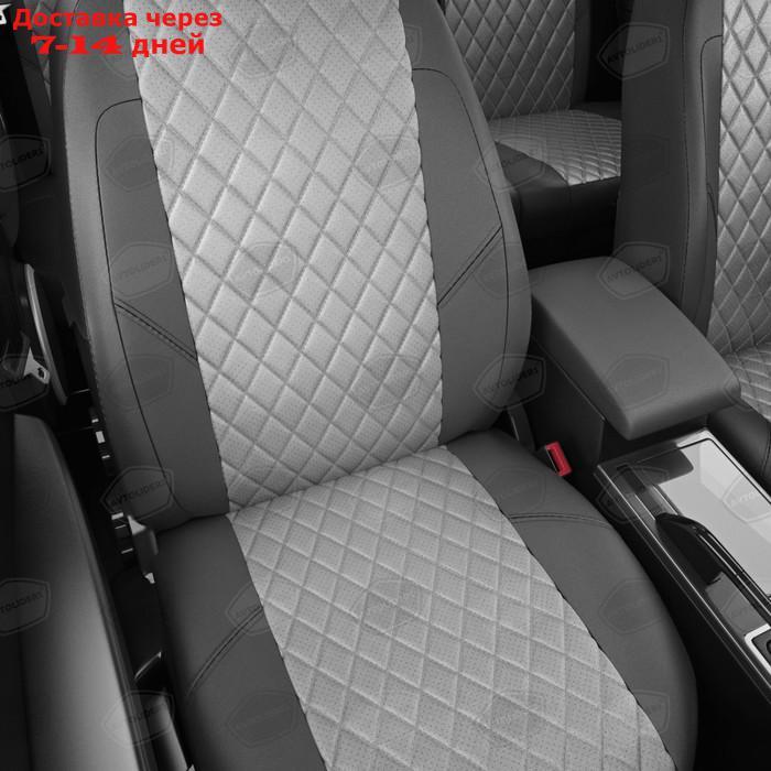 Авточехлы для Kia Rio 2 с 2005-2011г. хэтчбек спинка 40/60, сиденье единое, подлокотник в водительской спинке, - фото 4 - id-p209302238