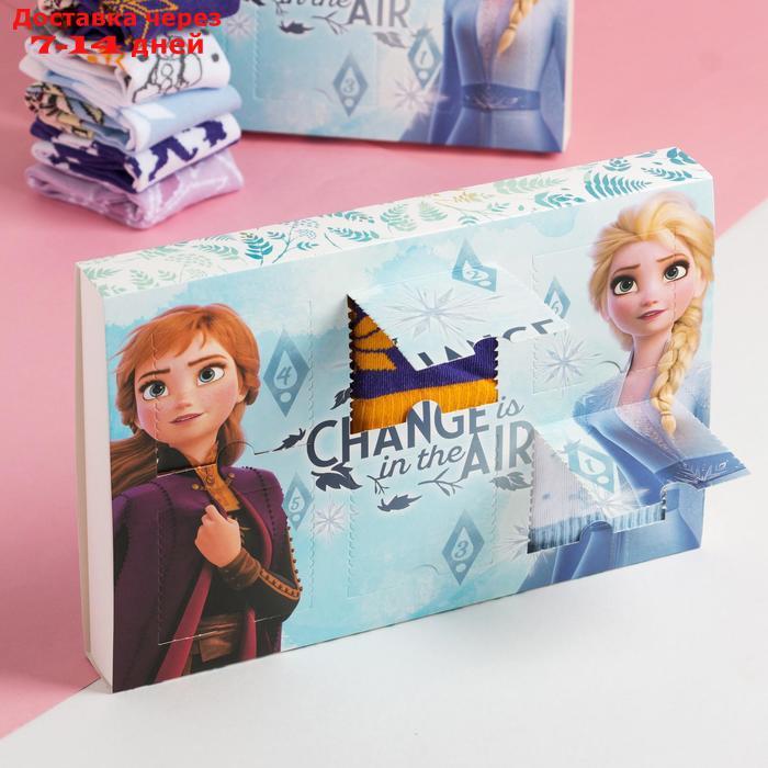 Набор детских носков "Frozen" 6 пар в адвент коробке, Холодное сердце, 14-16 см - фото 1 - id-p209288941