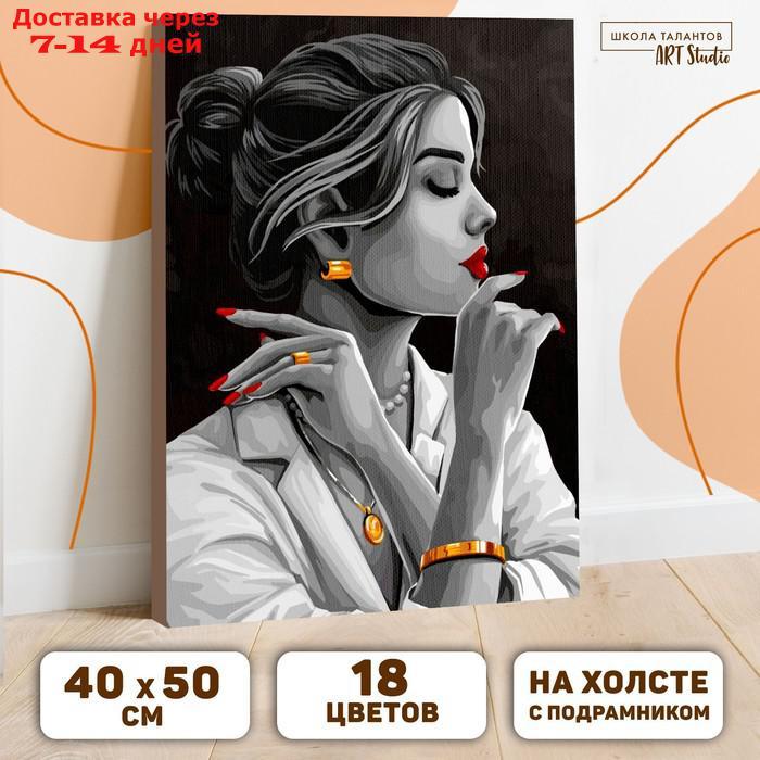 Картина по номерам на холсте с подрамником "Девушка в золоте" 40*50 см - фото 1 - id-p209294363