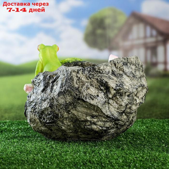 Фигурное кашпо "Лягушка на камне" 22х20х19см - фото 3 - id-p209294378