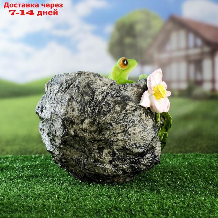 Фигурное кашпо "Лягушка на камне" 22х20х19см - фото 4 - id-p209294378
