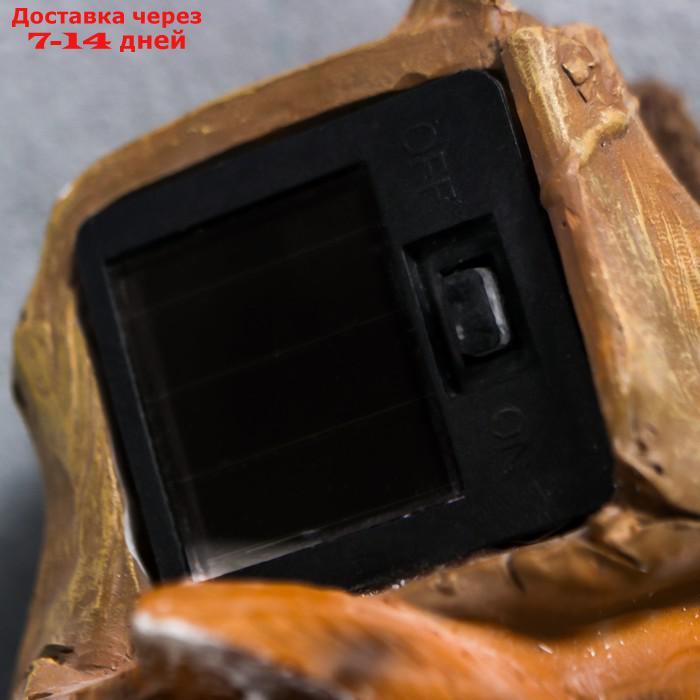 Сувенир настенный полистоун свет "Филин в дупле с биноклем" от солн.батареи 23х8,5х13,5 см - фото 3 - id-p209306259