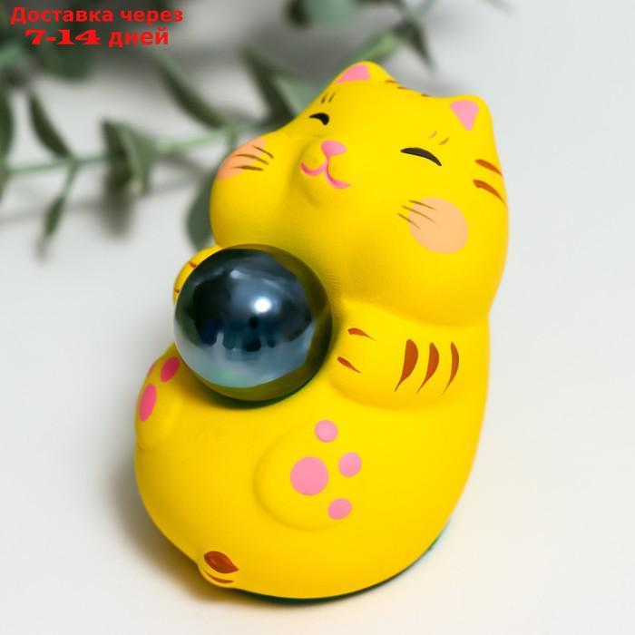 Сувенир керамика "Манэки-нэко со стеклянным шаром" микс 7,5х5х7,6 см - фото 4 - id-p209305272