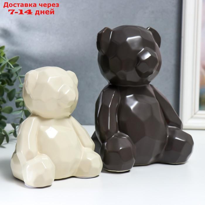 Сувенир керамика 3D "Медвежата" матовый шоколад и сливки набор 2 шт 18,5х12х14,5 см - фото 2 - id-p209305276