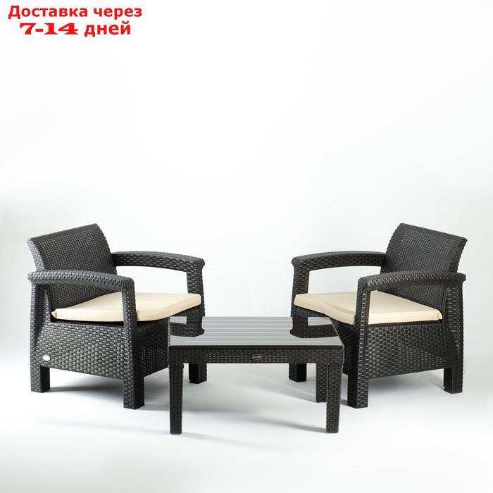 Набор мебели "Калифорния" 3 предмета: 2 кресла, стол, цвет шоколад - фото 1 - id-p209296372