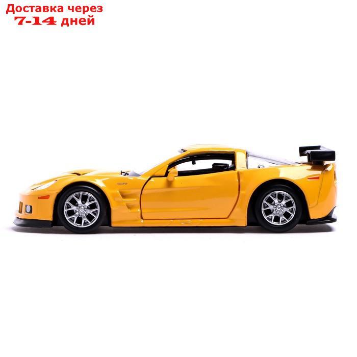 Машина металлическая CHEVROLET CORVETTE C6-R, 1:32, открываются двери, инерция, цвет жёлтый - фото 2 - id-p209302319