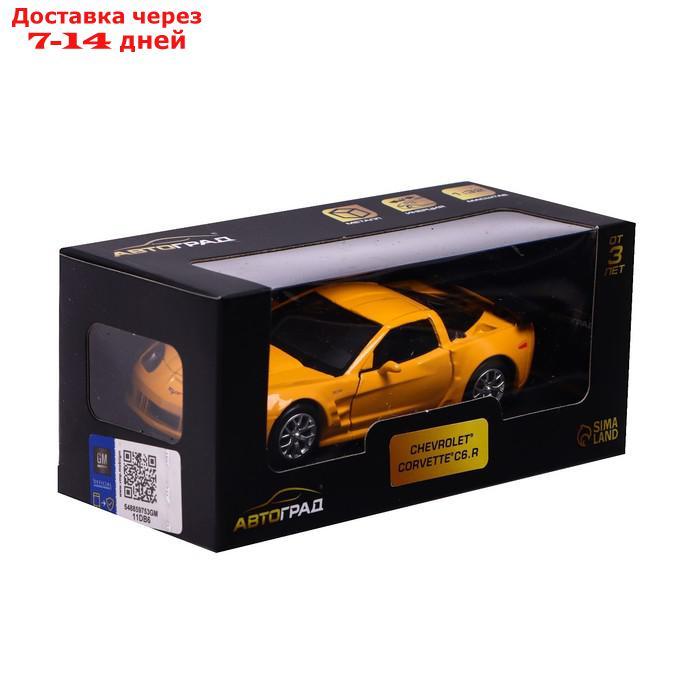 Машина металлическая CHEVROLET CORVETTE C6-R, 1:32, открываются двери, инерция, цвет жёлтый - фото 5 - id-p209302319