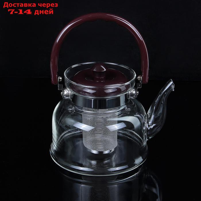 Чайник заварочный "Цветочная фантазия", с металлическим ситом, 1 л - фото 4 - id-p209296381