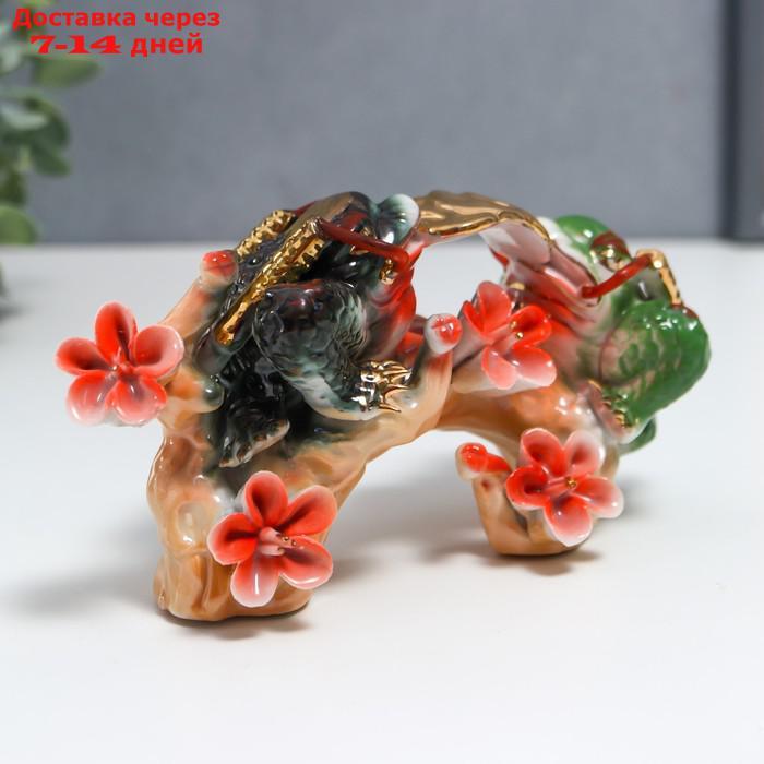 Нэцке керамика "Две жабы на ветке сакуры" 8х6,5х16 см - фото 2 - id-p209304311