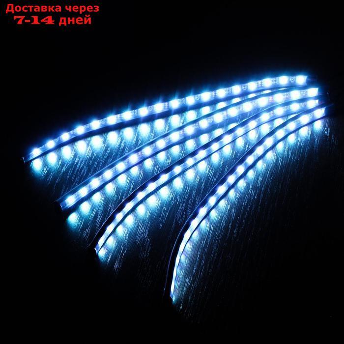 Подсветка салона 18 LED-5050, 32 см, пульт, светомузыка, мультисвет RGB, 4 шт - фото 1 - id-p209294431