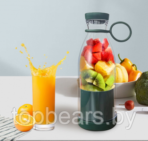 Портативный ручной бутылка-блендер для смузи Mini JuiceА-578, 420 ml Зеленый - фото 1 - id-p209507630