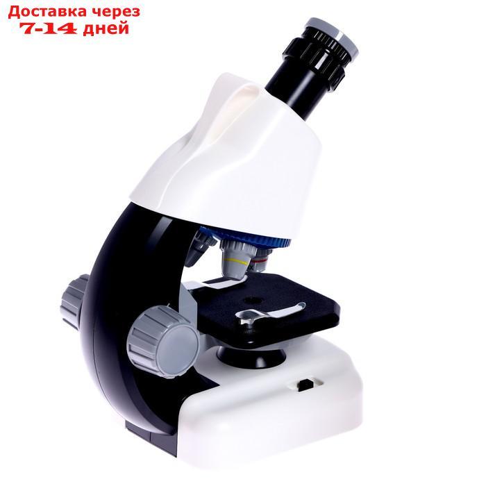 Микроскоп детский "Юный ученый" кратность х100, х400, х1200, подсветка, белый - фото 5 - id-p209294511