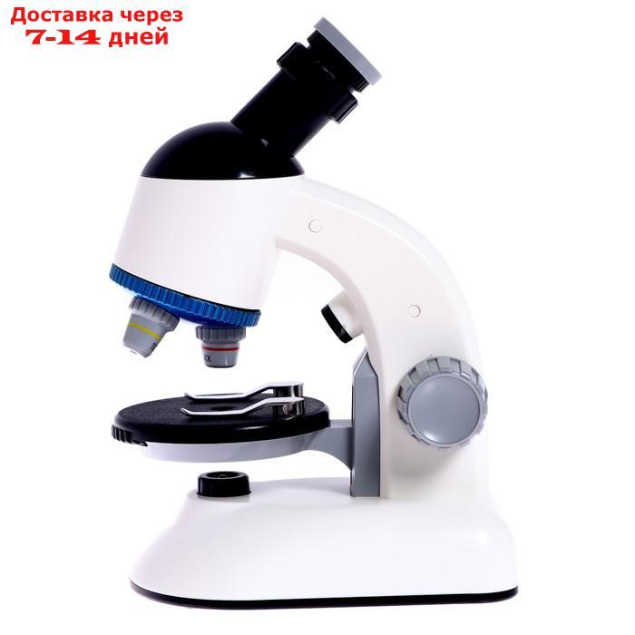 Микроскоп детский "Юный ученый" кратность х100, х400, х1200, подсветка, белый - фото 4 - id-p209294523