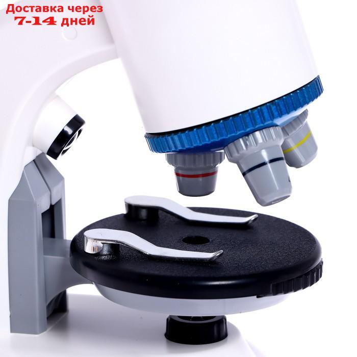 Микроскоп детский "Юный ученый" кратность х100, х400, х1200, подсветка, белый - фото 6 - id-p209294523