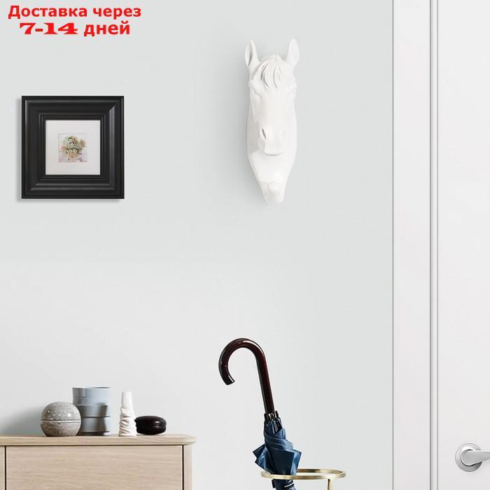 Декор настенный-вешалка "Конь" 12 x 3,8 см, белый - фото 2 - id-p209306405