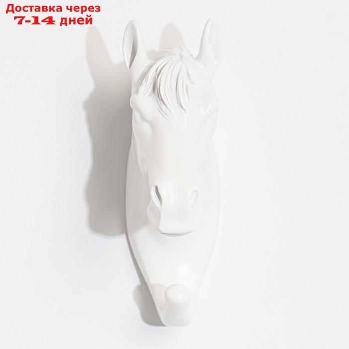 Декор настенный-вешалка "Конь" 12 x 3,8 см, белый - фото 4 - id-p209306405