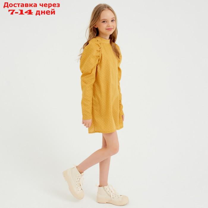Платье детское MINAKU: Cotton collection цвет горчица, рост 128 - фото 5 - id-p209304437