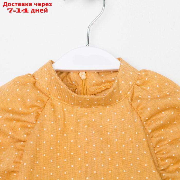 Платье детское MINAKU: Cotton collection цвет горчица, рост 128 - фото 10 - id-p209304437