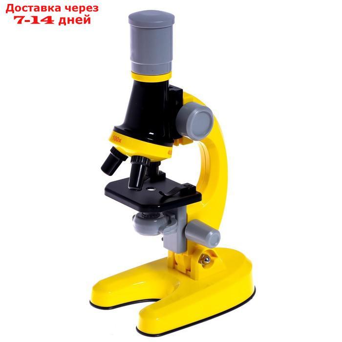 Микроскоп детский "Юный ботаник" кратность х100, х400, х1200, желтый, подсветка - фото 3 - id-p209294543