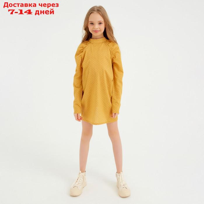 Платье детское MINAKU: Cotton collection цвет горчица, рост 110 - фото 7 - id-p209304448