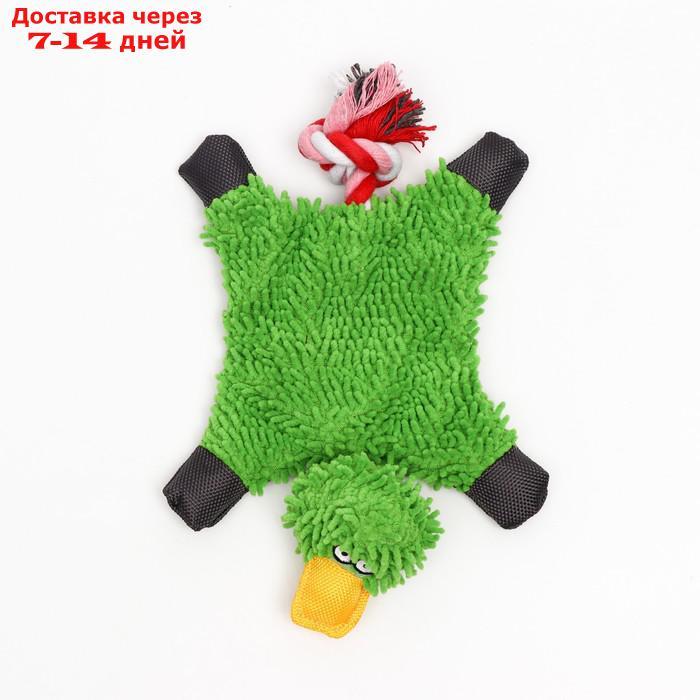 Игрушка текстильная "Косматая утка" , 32 х 19 см, зелёная - фото 2 - id-p209301455