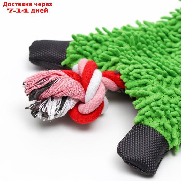 Игрушка текстильная "Косматая утка" , 32 х 19 см, зелёная - фото 5 - id-p209301455