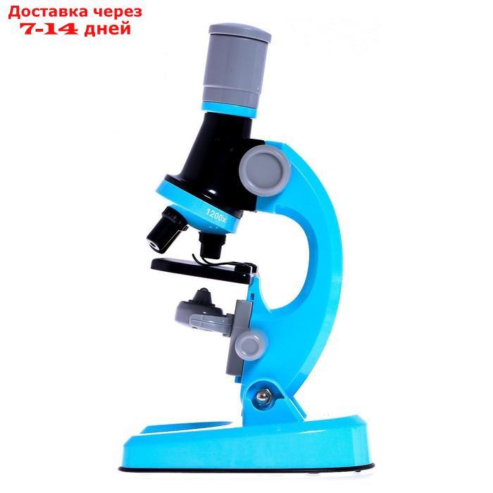 Микроскоп детский "Юный ботаник" кратность х100, х400, х1200, голубой, подсветка - фото 4 - id-p209294549